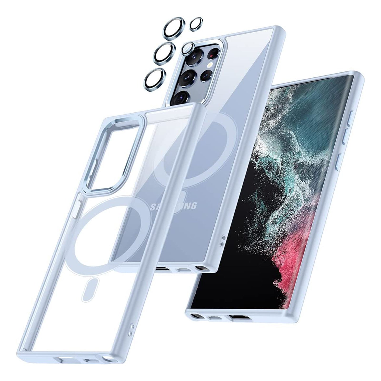 For Samsung Galaxy S23 Ultra Magnetic Phone Case Acrylic TPU Anti-drop Clear Phone Cover For Samsung Galaxy S23 Ultra Magnetic Phone Case Acrylic TPU Anti-drop Clear Phone Cover
